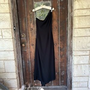 Scott McClintock | Black Vintage One Shoulder Gown Maxi Dress 4